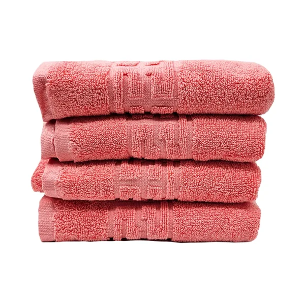 Set 4 Prosoape 50x90 cm Bumbac 500 gr/mp Greek Border Coral