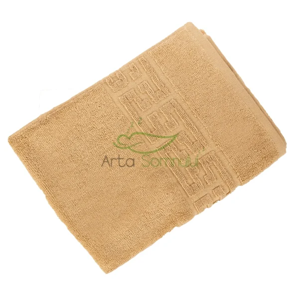 Prosop Bumbac Greek Border Cappuccino 50×90cm