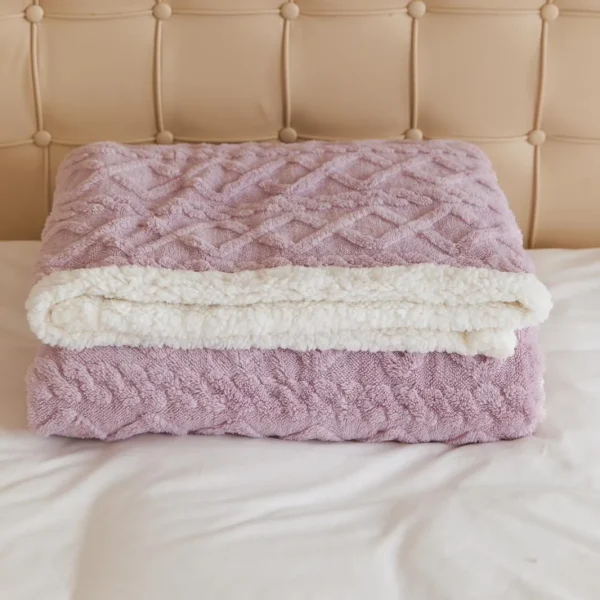 Patura Cocolino cu blanita 200x230 cm Tricotaj JPCT-Lila