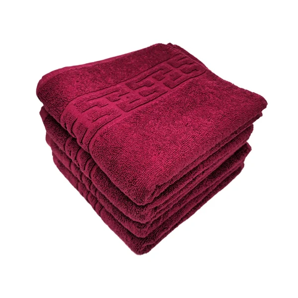 Set 4 Prosoape de Lux 50×90cm 100% Bumbac Pieptanat 650 g/mp-Burgundy